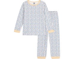 Petit Bateau Kinderpyjama van velours met raketjesprint Jongens Pyjamaset - Maat 110