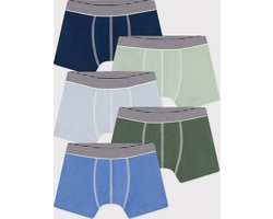 Petit Bateau Set met 5 effen boxershorts van katoen voor kinderen Jongens Onderbroek - Maat 104