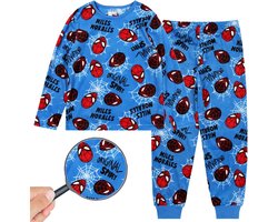 Spider-Man Marvel Blauwe fleece jongenspyjama, warm, lange mouw