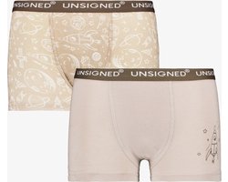 Unsigned 2-pack jongens boxershorts ruimteschip - Beige - Maat 110/116