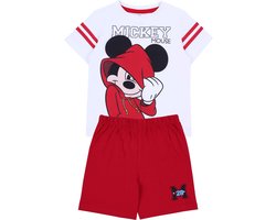 Wit-rode jongenspyjama met korte broek Mickey Mouse / 110cm