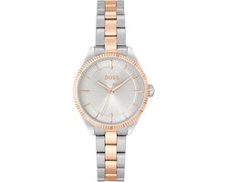 BOSS HB1502727 SAGE Dames Horloge - Mineraalglas - Staal - Zilverkleurig - 32 mm breed - Quartz - Vouw/Vlindersluiting - 3 ATM (spatwater)