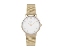 Cluse Minuit Mesh White, Gold Colour