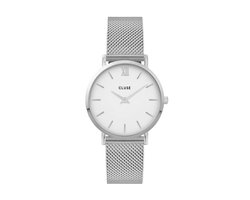 Cluse Minuit Mesh White, Silver Colour