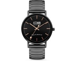 CO88 Collection Horloges 8CW 10090 Horloge met Stalen Elastische Band - Ø36 mm - Zwart