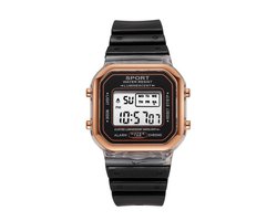 Color Digital Horloge - Zwart | Ø 36,5 mm | Siliconen | Fashion Favorite