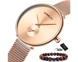 CRRJU® - Horloge Dames - Cadeau voor Vrouw - 40 mm - Rosé Goud