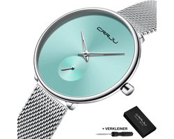 CRRJUØ Horloges voor Vrouwen Dameshorloge Meisjes Moederdag Cadeautje Cadeau Ø Dames Watch Horloge Ø Horlogebox Geschenkdoos Ø Zilver Blauw