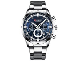 Curren Horloges voor Mannen Jongens Horloges - Zilver Blauw