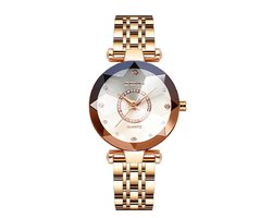 Dameshorloge - RVS - Royal Empire - Waterdicht - Rose Goud/Wit - Horloges voor Vrouwen - Dames Horloge - Dameshorloge - Meisjes Horloges - Goud