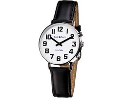 DianaTalks Horloge - Small - Sprekende - 6 Talen - Leren Band - Zwart