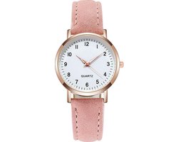 Doukou Pink Horloge | Suedine - Kunstleer | Roze | Ø 32,5 mm