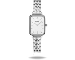 Elysian - Horloge Dames Rechthoekig - Zilver - Schakelband - Waterdicht - 26mm - Cadeau Voor Vrouw