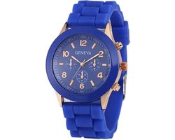 Fako® - Horloge - Geneva - Siliconen Candy - Donkerblauw