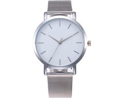 Fako® - Horloge - Mesh - Vintage - Staal - Ø 40mm - Zilverkleurig