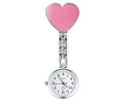 Fako® - Verpleegstershorloge - Zusterhorloge - Verpleegster Horloge - Hart - Roze