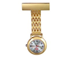 Fako® - Verpleegstershorloge - Zusterhorloge - Verpleegster Horloge - Metaal - Goudkleurig