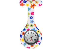 Fako® - Verpleegstershorloge - Zusterhorloge - Verpleegster Horloge - Siliconen Print - Bloemetjes