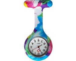 Fako® - Verpleegstershorloge - Zusterhorloge - Verpleegster Horloge - Siliconen Print - Happy Flowers