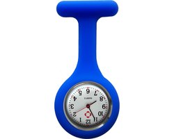 Fako® - Verpleegstershorloge - Zusterhorloge - Verpleegster Horloge - Siliconen RVS - Royal Blauw