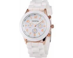 Geneva Siliconen Wit Horloge - Fashion Favorite