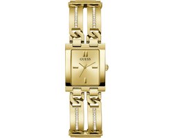 Guess Dames Horloge GW0668L2 Staal met Geelgouden Plating Quartz Vierkant met Zirkonia