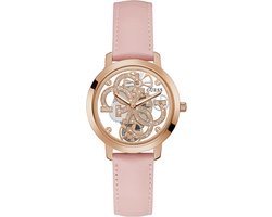 Guess Quattro Clear GW0383L2 Horloge - Leer - Roze - Ø 37 mm