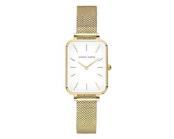 Hannah Martin Rechthoekig Horloge | Goudkleurig | Witte Wijzerplaat | Dames Horloges | Luxe Horlogedoos |