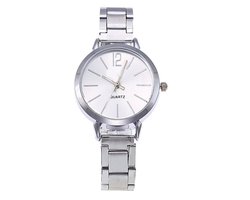 Hidzo Horloge Quartz Ø 29 - Zilver/Wit - Staal - Inclusief Horlogedoosje