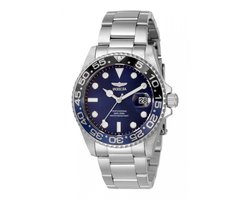 Invicta Pro Diver 33259 Horloge - Waterdicht - Analoog - Quartz Uurwerk - Roestvrij Staal met blauwe Wijzerplaat - 38mm