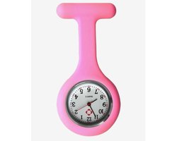 Jouw medische shop™ - nurse watch - verpleegsterhorloge - zusterhorloge - horloge - siliconen - Lichtroze