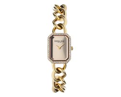 Lucardi Dames Donna Mae horloge goudkleurig schakelband - Horloge - Staal - Goudkleurig - 20 mm