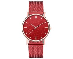 Modern Dames Horloge Rood • Fashion • Rosegold • Roze • Zwart • Zilver • Rood • Blauw • Groen