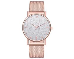 Modern Dames Horloge Rosé & Zilver • Fashion • Rosegold • Roze • Zwart • Zilver • Rood • Blauw • Groen • Paars