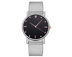 Modern Dames Horloge Zilver & Zwart • Fashion • Rosegold • Roze • Zwart • Zilver • Rood • Blauw • Groen