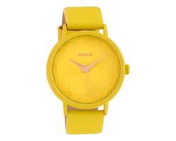 OOZOO Timepieces - Gele horloge met gele leren band - C10395