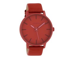 OOZOO Timepieces - Rode sienna horloge met rode sienna leren band - C10381 - Ø45