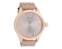 OOZOO Timepieces - Rosé goudkleurige horloge met oud roze leren band - C1102