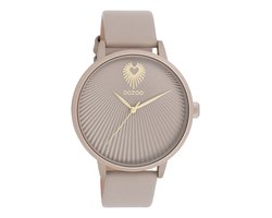 OOZOO Timepieces - Taupe OOZOO horloge met taupe leren band - C11245