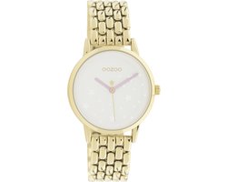 OOZOO Timpieces - goudkleurige horloge met goudkleurige roestvrijstalen armband - C11027