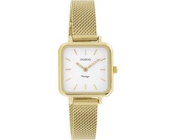 OOZOO Vintage series - goudkleurige horloge met goudkleurige metalen mesh armband - C20263