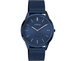 OOZOO Vintage series - Nacht blauwe horloge met nacht blauwe metal mesh armband - C20008 - Ø38