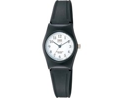 Q&Q VP35J002Y - Horloge - Sport - Analoog - Dames - Vrouwen - Kinderen - Plastic band - Rond - Kunststof - Cijfers - Zwart - Wit - 10ATM