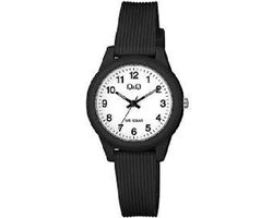 Q&Q VS13J001Y - Horloge - Sport - Analoog - Dames - Vrouwen - Plastic band - Rond - Cijfers - Kunststof - Zwart - Wit - 10 ATM