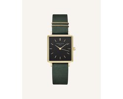 Rosefield The Boxy Dames Horloge - Goud Groen Ø26 X 28mm - QBFGG-Q031