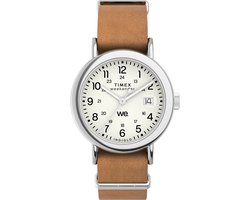 Timex Weekender Main Line TW2W86500 Horloge - Leer - Bruin - Ø 37 mm