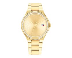 Tommy Hilfiger TH1782642 Juliette Dames Horloge - Mineraalglas - Staal - Goudkleurig - 36 mm breed - Quartz - Vouw/Vlindersluiting - 3 ATM (spatwater)