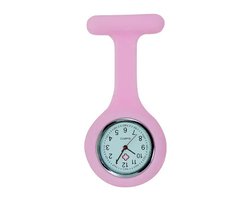 Verpleegsterhorloge/Verpleegkundige horloge/Nurse horloge - Silicone band - Roestvrij staal - Roze