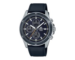 Casio Edifice EFR-526L-2CVUEF Horloge - Leer - Blauw - Ø 42 mm