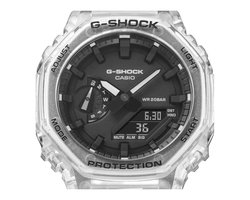 Casio GA-2100SKE-7AER G-Shock horloge transparant  zwarte wijzerplaat